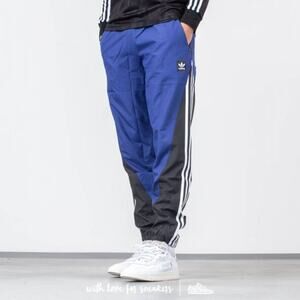 ADIDAS Skateboarding‎ Insley Pants Grey Blue Large Ankle Zip Elastic Waist
